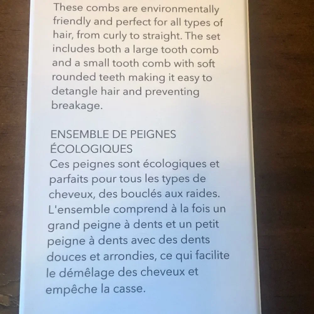ECO-FRIENDLY COMB SET ZOE AYLA NEW Ipsy bag